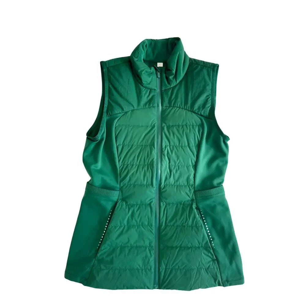 Lululemon Quilted Vest Women’s 8 Green Down For It All Everglade Athleisure - Picture 4 of 16